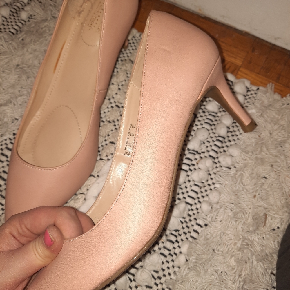 Light pink kitten heels